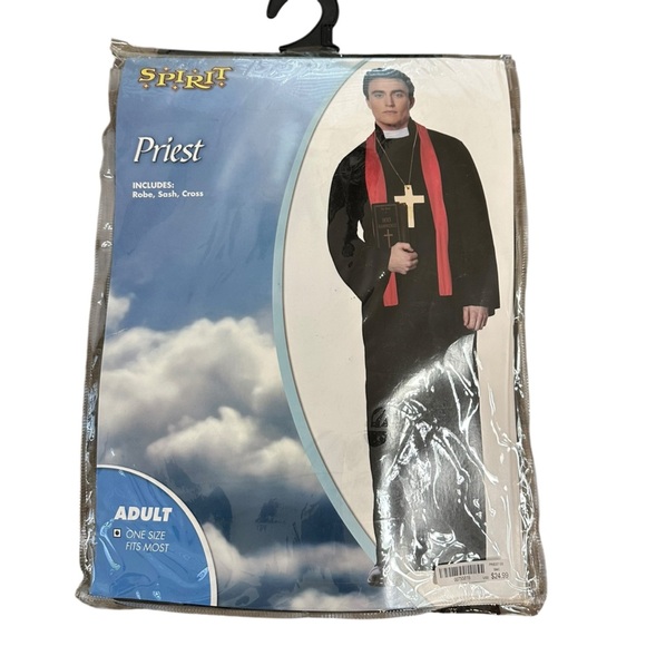 NWT Spirit Halloween Adult One Size Priest Costume Robe Religious Catholic New - Picture 4 of 8